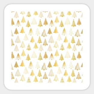 Christmas Trees Faux Gold Foil Sticker